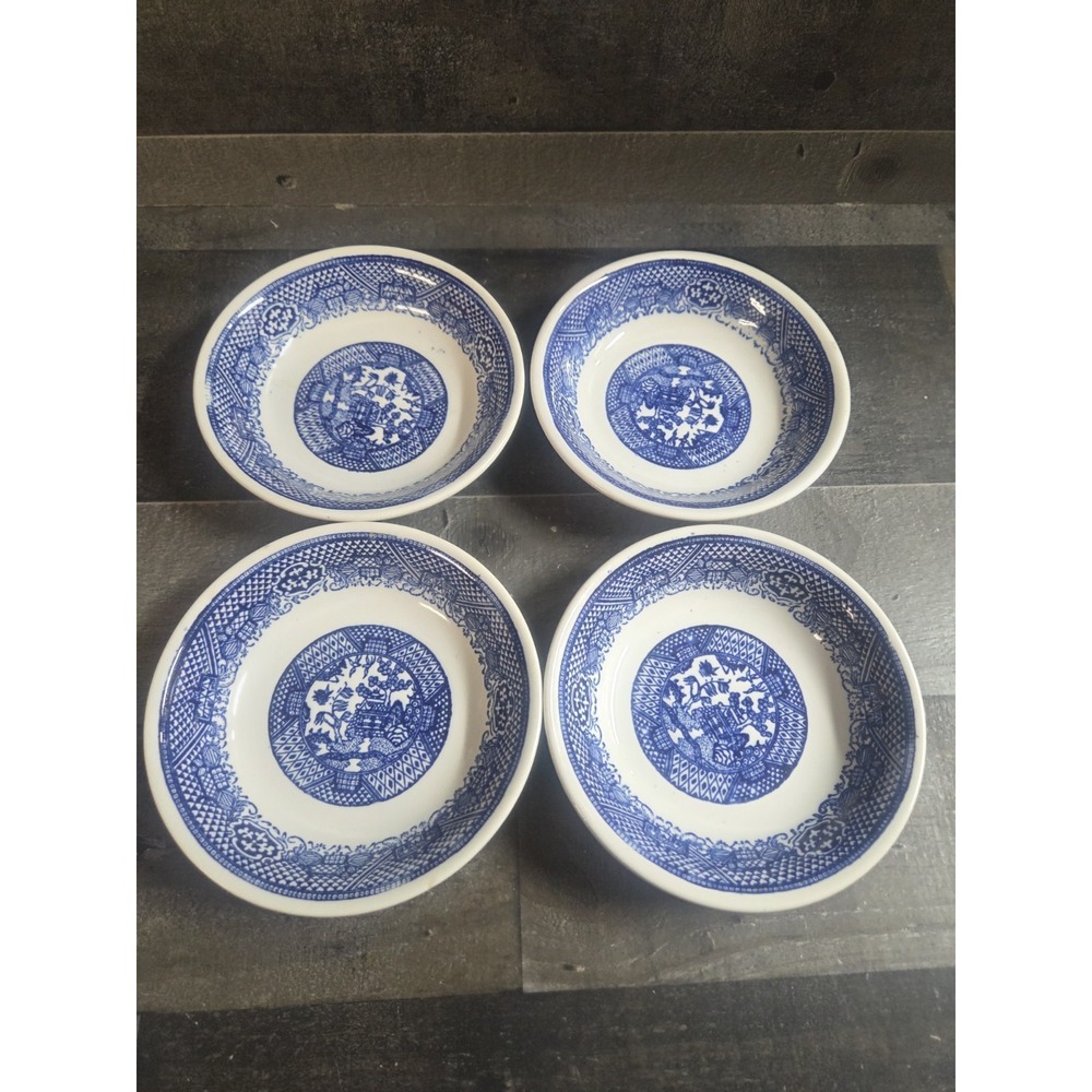 Vtg Blue Willow Ware Small Bowls Set 4 / 5" Wide